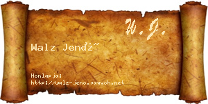 Walz Jenő névjegykártya